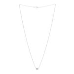 18K White Gold Diamond Mini Cross Stitch Pendant Necklace - Image 3