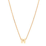 Lacquered Gold Mini Pop H Pendant Necklace White