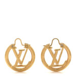 Metal Small Louise Hoop Earrings Gold