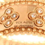 18K Yellow Gold Diamond Medium Perlee Clovers Ring 54 7 - Image 4