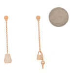 18K Rose Gold Diamond Kelly Clochette Drop Earrings - Image 2