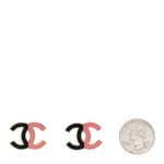 Enamel Large CC Earrings Black Pink - Image 2