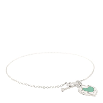 Sterling Silver Enamel Return to Tiffany Love Heart Tag Toggle Bracelet Blue