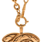 Metal Quilted CC Necklace Gold - Image 5