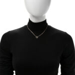 18K Pink Yellow White Gold Trinity Double Chain Pendant Necklace - Image 2