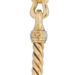 18K Yellow Gold Diamond 2.6mm Cable Collectibles Buckle Bracelet - Image 4