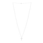 Platinum Diamond Small Cross Pendant Necklace - Image 3