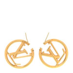 Metal Louise Hoop Earrings Gold - Image 3