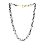 Sterling Silver 14K Yellow Gold 8mm Wheat Chain Necklace - Image 3