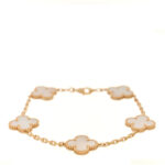 18K Yellow Gold Mother of Pearl 5 Motifs Vintage Alhambra Bracelet