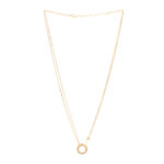 18K Yellow Gold 2 Diamond LOVE Necklace - Image 3
