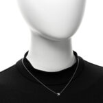 18K White Gold Diamond Mini Cross Stitch Pendant Necklace - Image 2