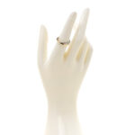 Sterling Silver 18K Yellow Gold Crossover Two Row Ring 54 7 - Image 2