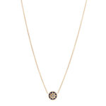 18K Yellow Gold Diamond Lapis Lazuli Rose Des Vents Necklace