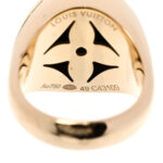 18K Yellow Gold Diamond Malachite Blossom Signet Ring 49 5 - Image 5