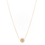18K Yellow White Gold Diamond Black Onyx Mother of Pearl Rose Celeste Pendant Necklace