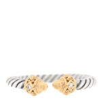 Sterling Silver 14K Yellow Gold Diamond Renaissance Ring 50 5.5