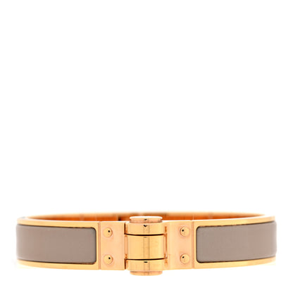 Enamel Charniere Uni Narrow Hinged Bracelet M Gris Clair
