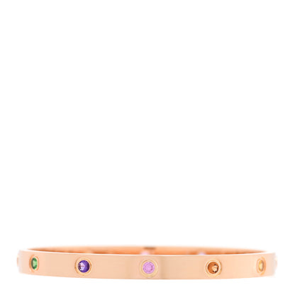18K Pink Gold Sapphire Garnet Amethyst LOVE Bracelet 18