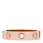 18K Pink Gold Diamond 4mm LOVE Wedding Band Ring 47 4.25