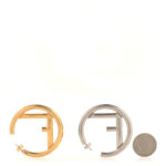 Metal FF Hoop Earrings Gold Silver - Image 2