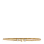 18K Yellow Gold Diamond 2.6mm Cable Collectibles Buckle Bracelet