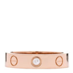 18K Pink Gold Diamond 4mm LOVE Wedding Band Ring 47 4