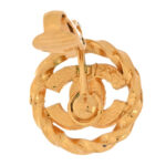 Crystal CC Round Clip On Earrings Gold - Image 4