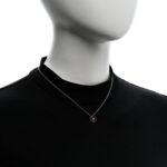 Platinum Diamond Ruby Forget Me Not Pendant Necklace - Image 2