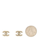Pearl Crystal CC Earrings Light Gold - Image 2