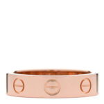 18K Pink Gold Diamond 4mm LOVE Wedding Band Ring 46 3.75 - Image 3