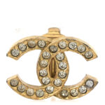 Crystal CC Clip on Earrings Gold - Image 5