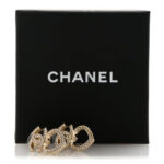 Crystal CC Heart Drop Earrings Gold - Image 5