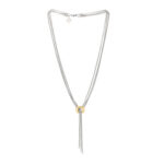 Sterling Silver 18K Yellow Gold Lariat Waterfall Necklace - Image 3