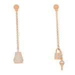 18K Rose Gold Diamond Kelly Clochette Drop Earrings