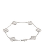 18K White Gold Diamond 6 Motifs Sweet Alhambra Bracelet - Image 2