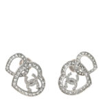 Crystal CC Heart Earrings Silver