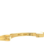 18K Yellow Gold Diamond Baby Huggie Hoop Earrings - Image 4