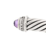 Sterling Silver Diamond Amethyst 5mm Cable Classics Bracelet - Image 3