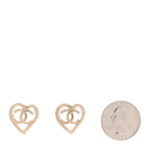 Metal CC Heart Coco In Love Earrings Gold - Image 2