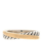 Sterling Silver 18K Yellow Gold Crossover Two Row Ring 54 7