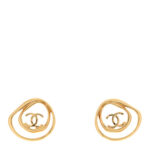 Metal CC Swirl Earrings Gold