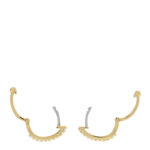 18K Yellow Gold Diamond Baby Huggie Hoop Earrings - Image 3