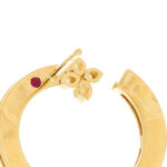 18K Yellow Gold Diamond Double Circle Earrings - Image 4