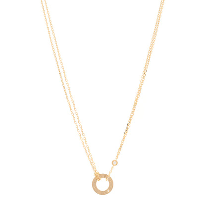 18K Yellow Gold 2 Diamond LOVE Necklace