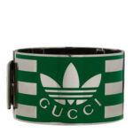 X ADIDAS Metal Enamel Cuff Bracelet S Silver Green