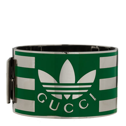 X ADIDAS Metal Enamel Cuff Bracelet S Silver Green