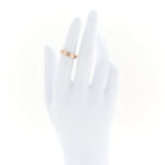18K Pink Gold 8 Diamond 4mm LOVE Wedding Band Ring 50 5.25 - Image 2