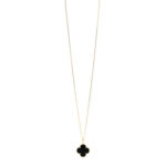 18K Yellow Gold Black Onyx Magic Alhambra Pendant Necklace