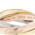 18K Pink Yellow White Gold Classic Trinity Ring 59 8.75 - Image 4